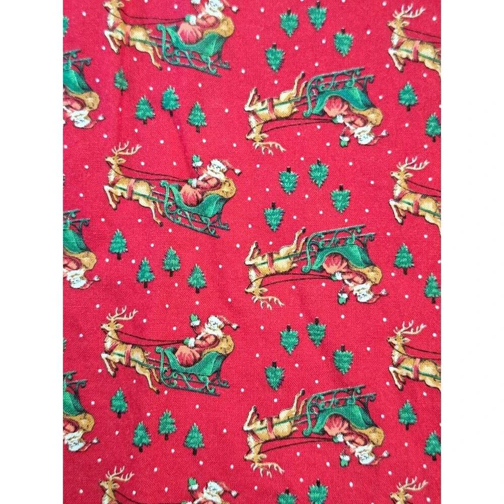 VTG VIP Cranston Print Works Cotton Christmas Fabric 4 Different Pieces FLAWS